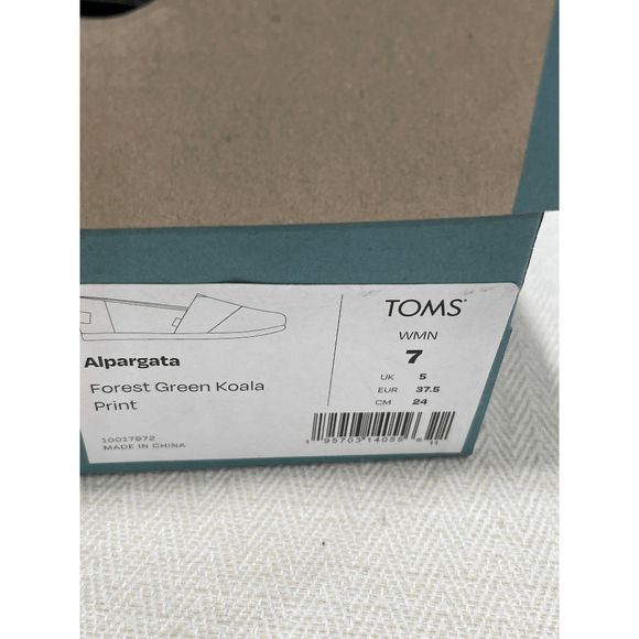 TOMS Women's Alpargata Koala Print Slip-On Flats - Forest Green 7 - Picture 5 of 8